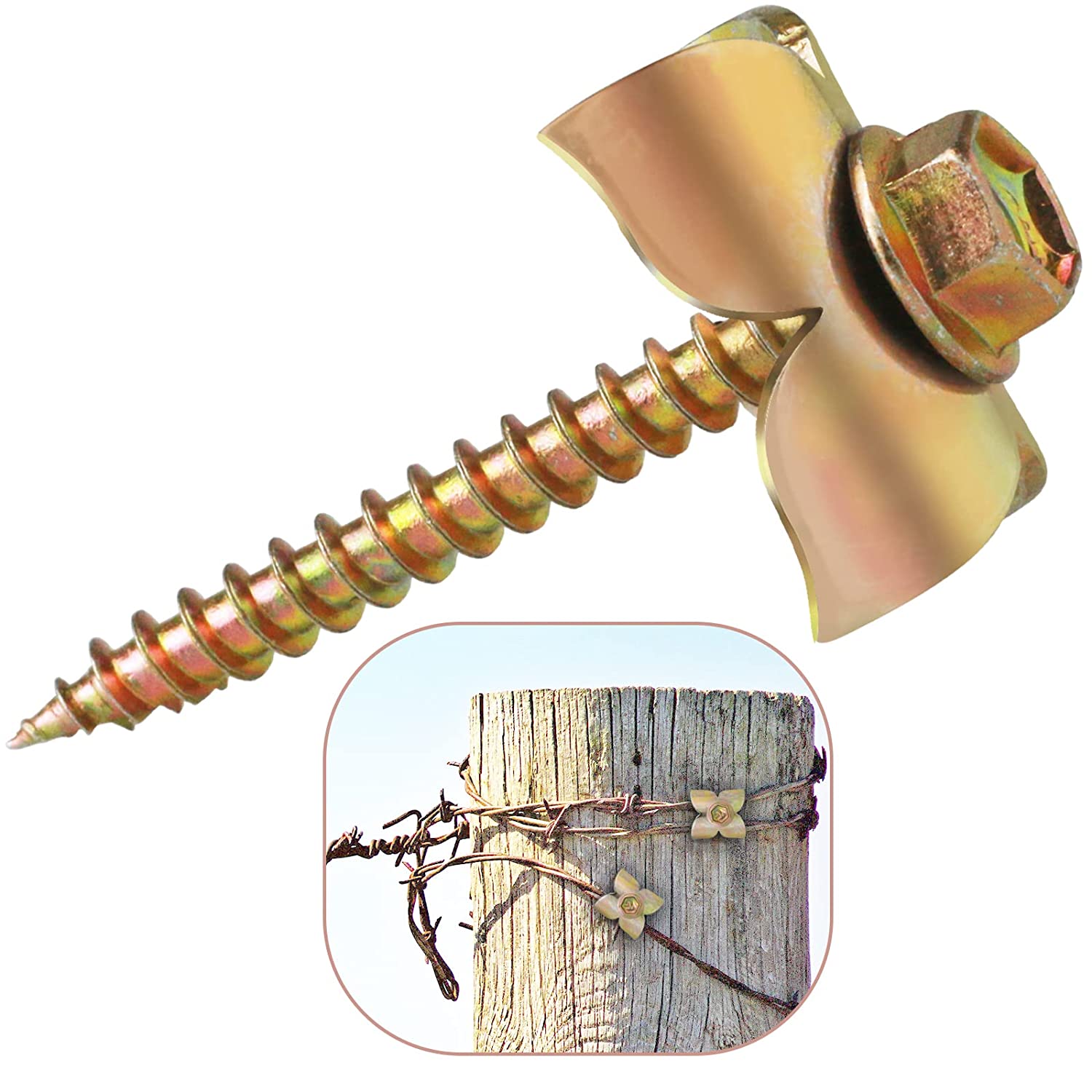 Fence Nails - 1.8 in Steel Wire Fencing Staple for Softwoods, Reuse Fence Staple Fasteners Nails with Wire Fixer, for Wire Mesh and Woven Fencing (1.8IN*90PCS) - Image 1